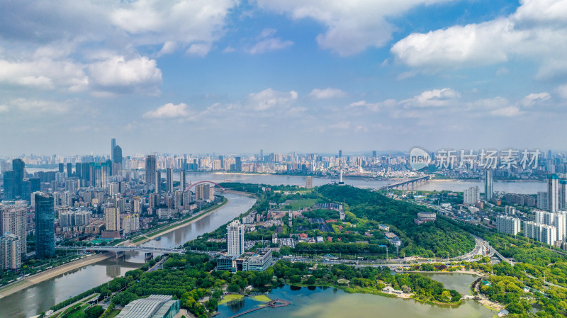 湖北武汉一城两江三镇大场景航拍