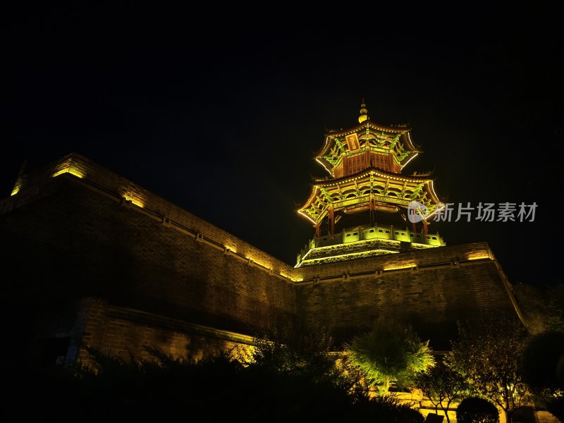 古建筑夜景灯光全景