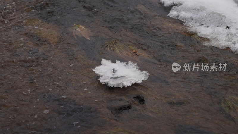 冬季雪地冰冻的河流