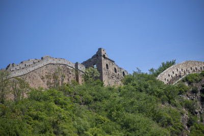 中国长城建筑风光宣传片日出日落光影细节