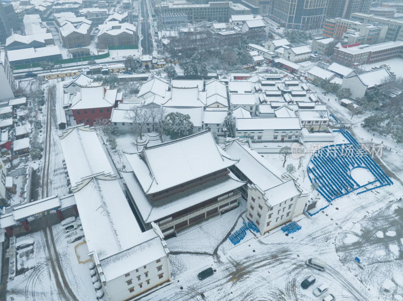 武汉归元禅寺雪景景观