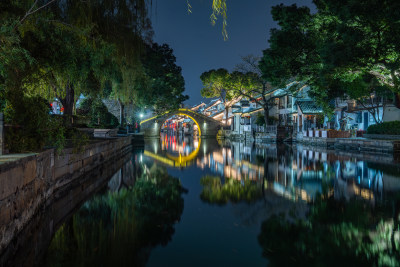 江南水乡西塘古镇夜景