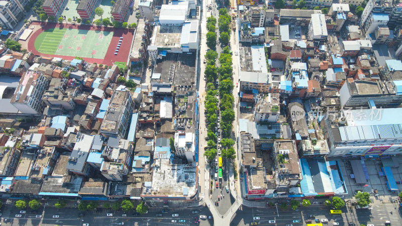 航拍湖北随州城市交通大道