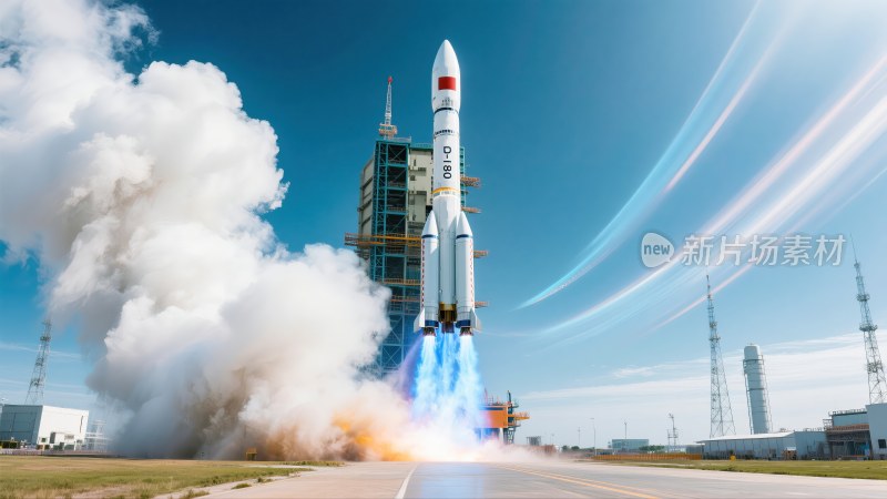 神州二十火箭发射升空场景