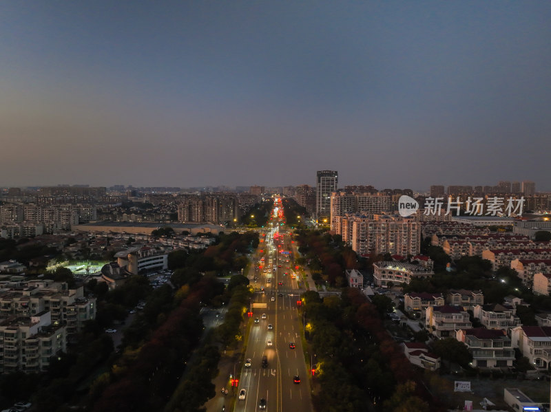 航江苏昆山城市风光建筑大景