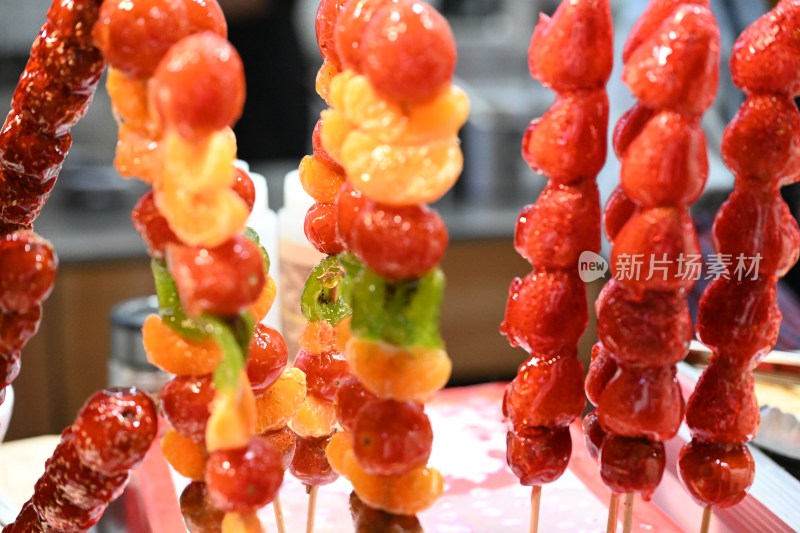 多彩水果糖葫芦特写