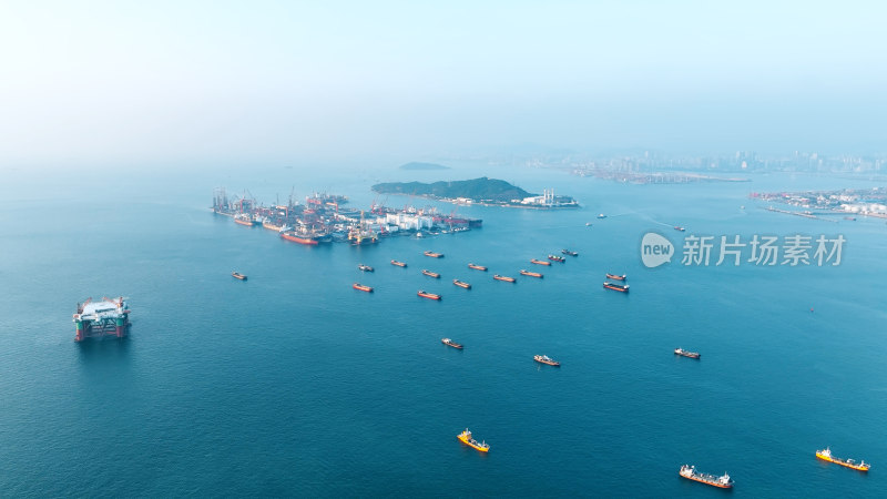 海边港口码头集装箱航拍海港照片摄影素材