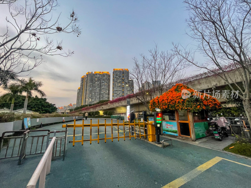 城市小区入口及周边景观