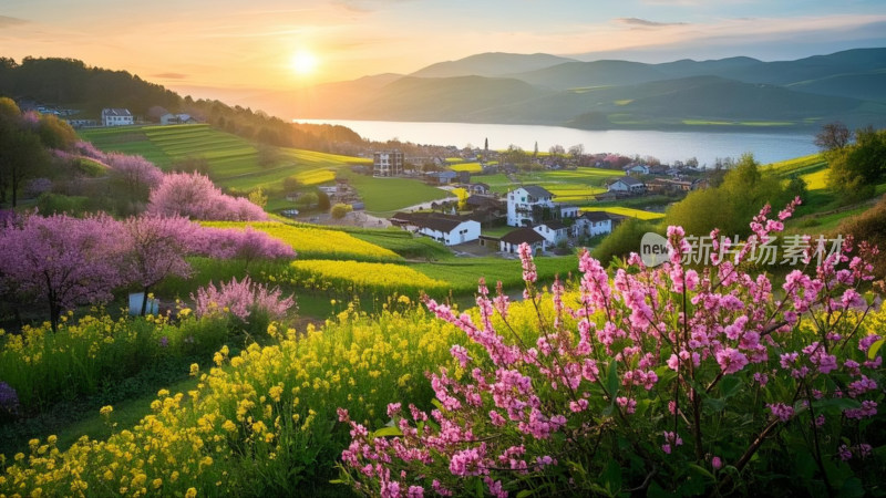 春暖花开美丽乡村 大场景