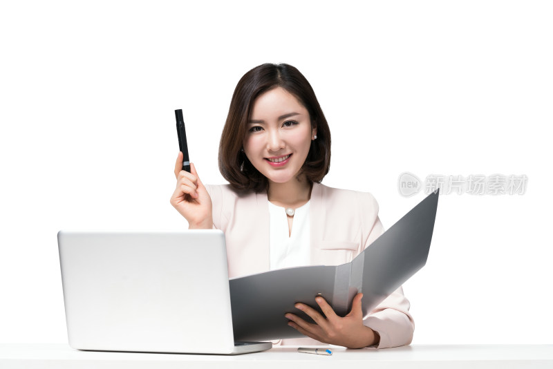 职业女性使用电脑