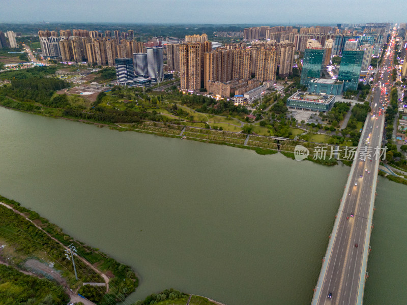 内江城市绿化植物航拍图