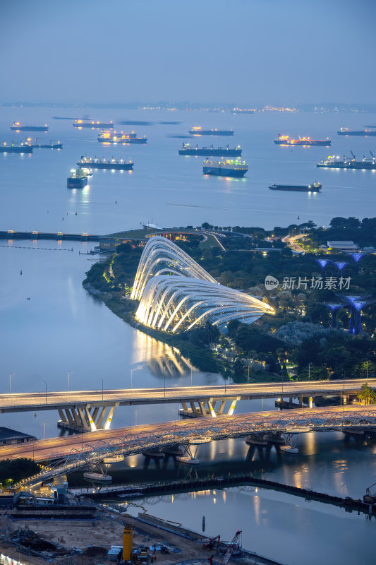 新加坡滨海湾金沙海滨奥林匹克蓝调夜景