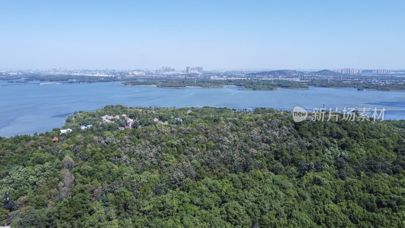 武汉洪山区吹笛景区航拍