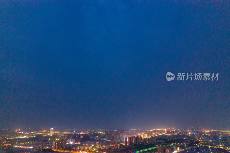 河南漯河城市大景夜景航拍图