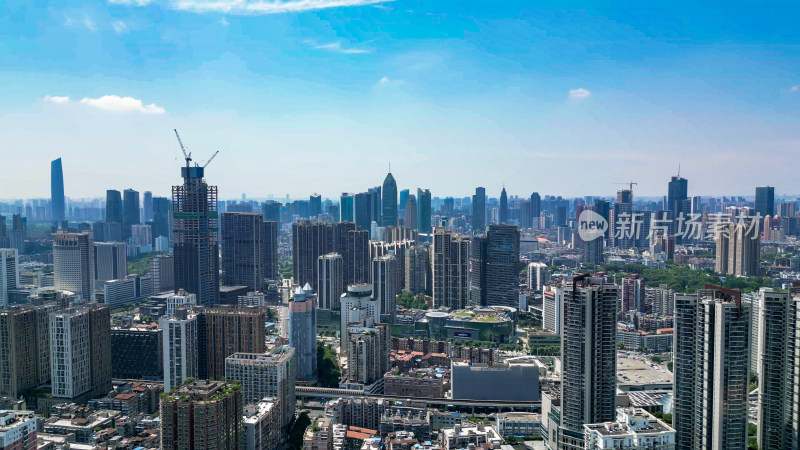 航拍湖北武汉城市大景