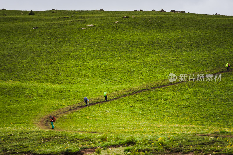 川西格聂高山草甸自然风光徒步旅行