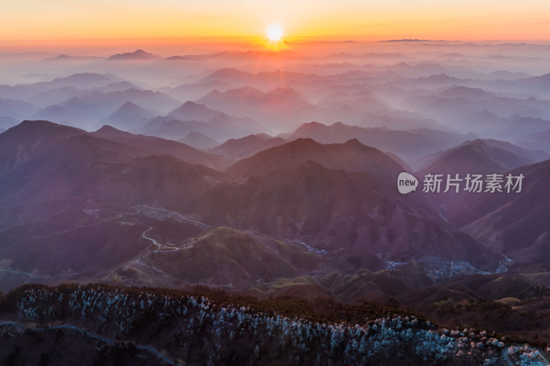 杭州 临安 牵牛岗 千里江山 大明山日出