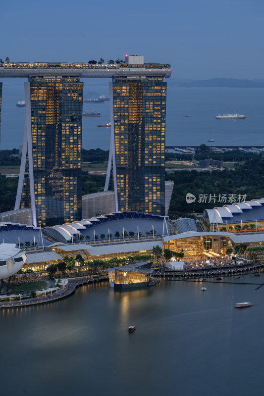 新加坡滨海湾金沙海滨奥林匹克蓝调夜景