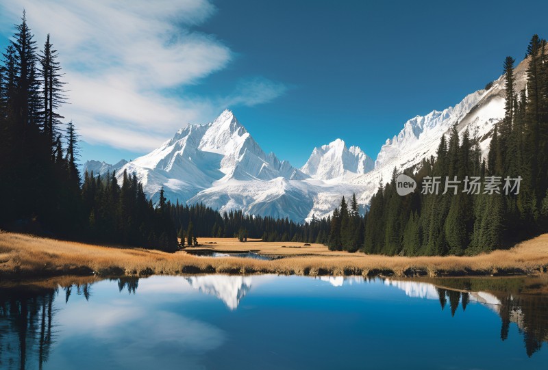 雪山高原草原森林风景