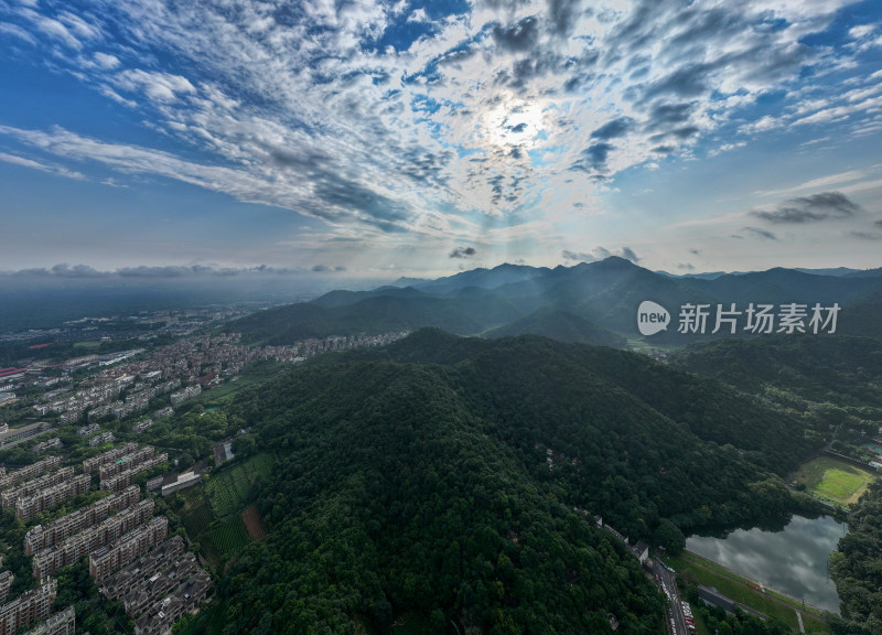 航拍西湖名胜风景区西湖群山