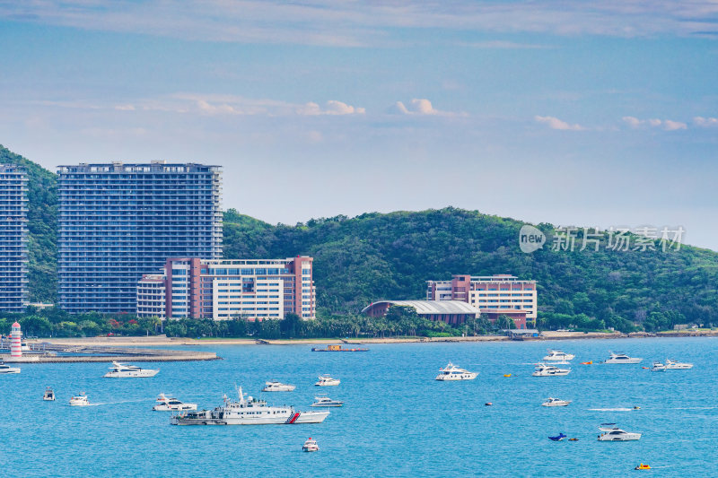 海南省三亚市天涯区三亚湾沿海风光航拍