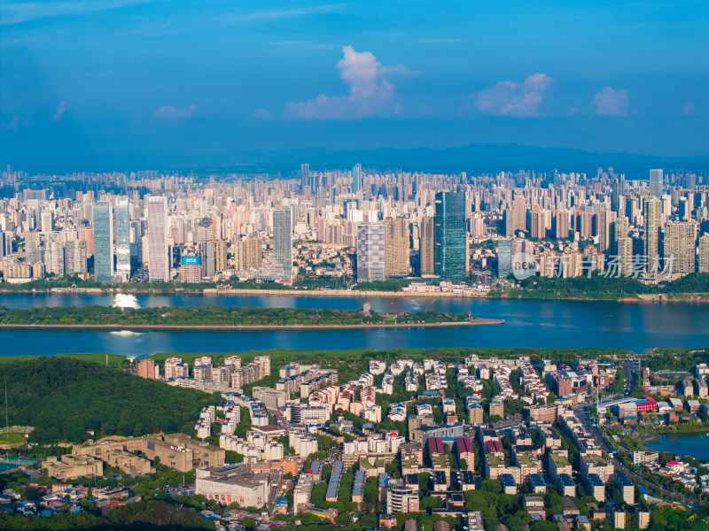 湖南长沙岳麓山城市航拍