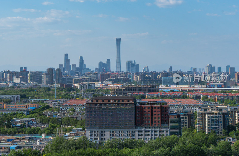 中国北京的摩天大楼cbd绿色城市