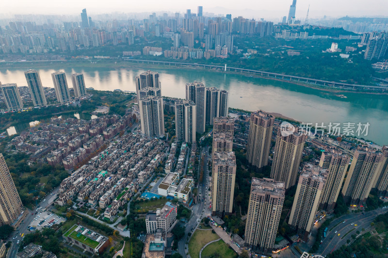 中国重庆城市建设航拍图