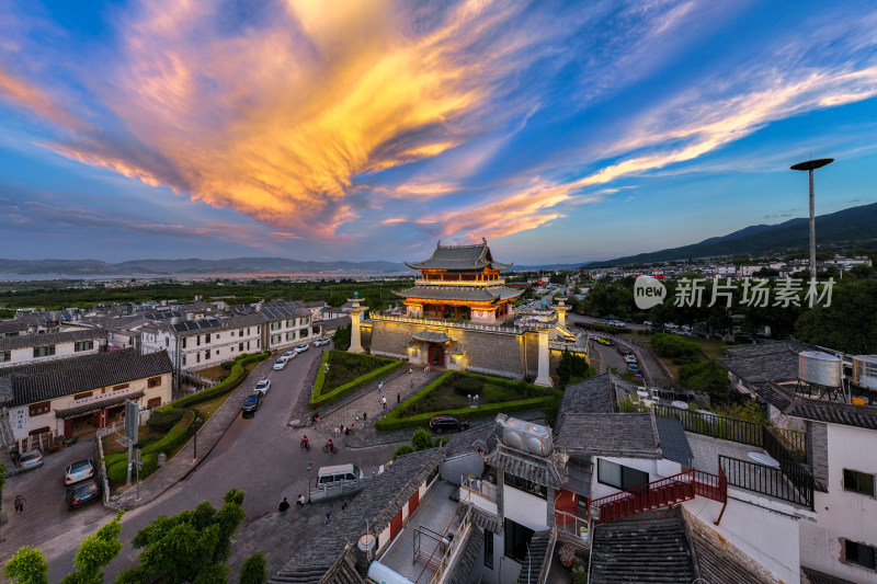 大理古建筑城楼文献名邦全景