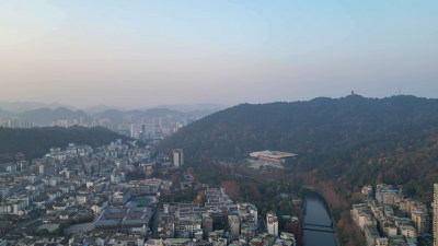 航拍贵州遵义红花岗区城市建设