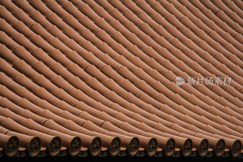 中式古典瓦片瓦当屋顶