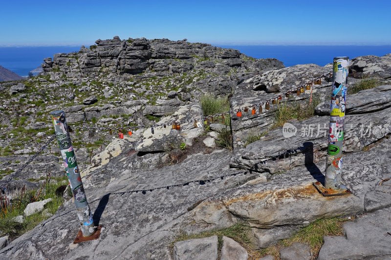 南非桌山Table Mountain，山顶风景，岩石