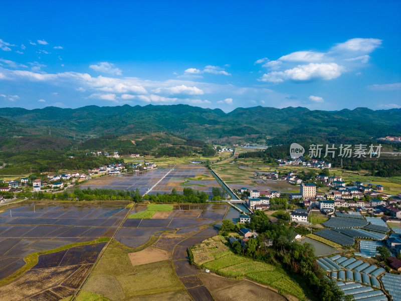 美丽乡村田园农业种植农田航拍