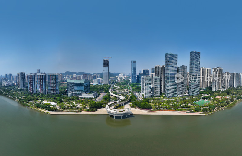 广东省佛山市顺德区中轴公园金凤凰广场航拍