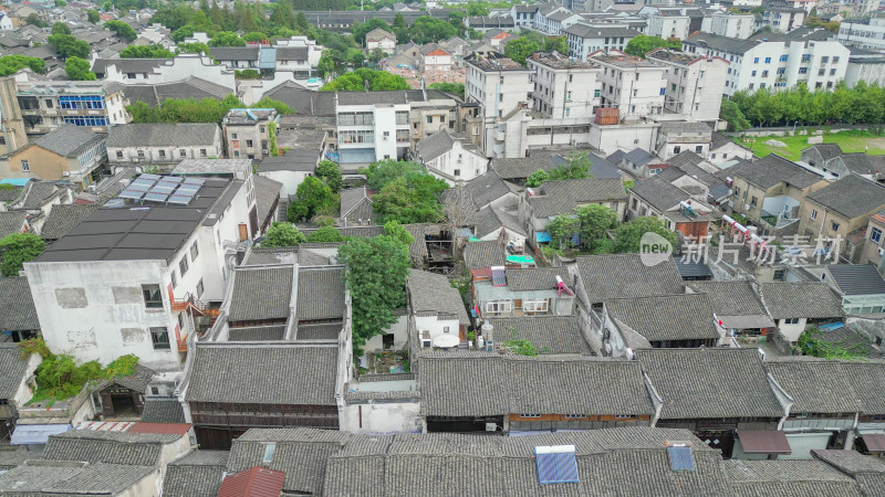 航拍浙江桐乡乌镇东栅景区
