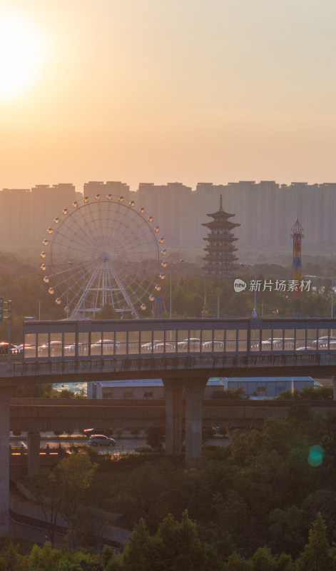 长沙洋湖湿地公园落日余晖