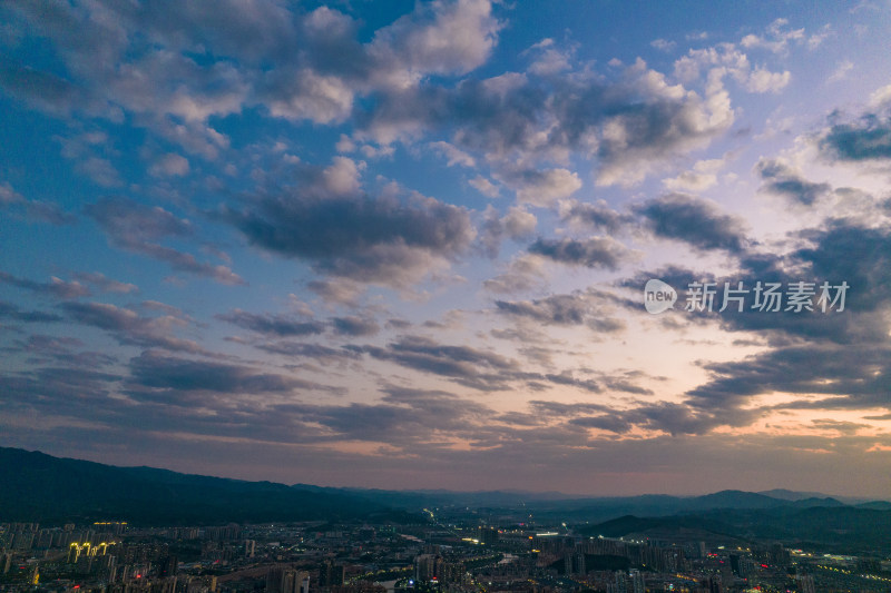 湖南湘西怀化日落晚霞夕阳