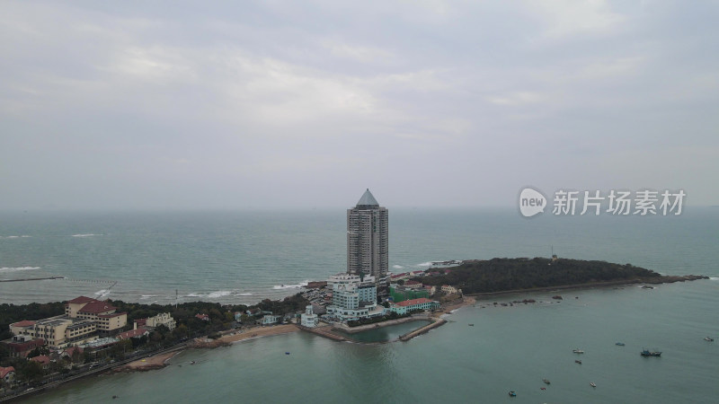 航拍山东青岛汇泉湾景区