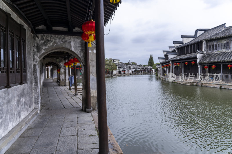 浙江湖州南浔古镇水乡百间楼风景