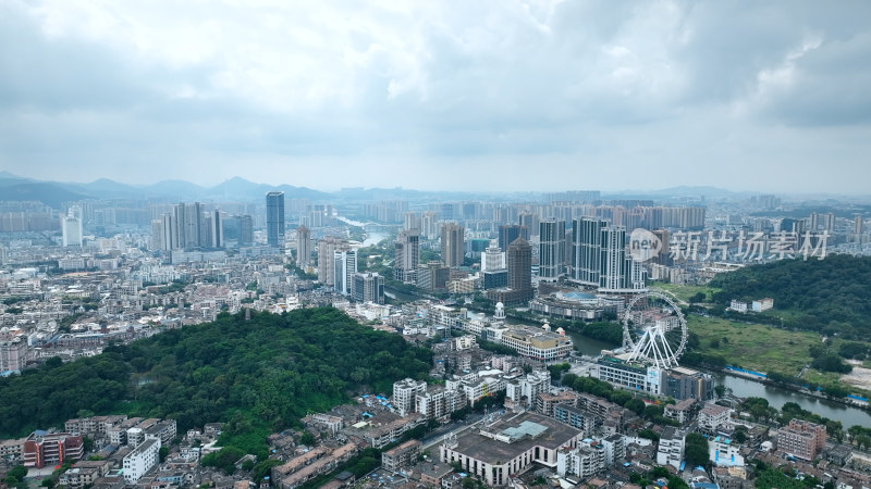 广东省中山市城市建筑风光航拍广东中山城市