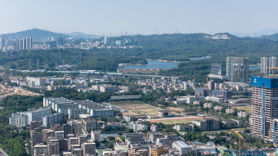 深圳龙华区城市风光航拍图