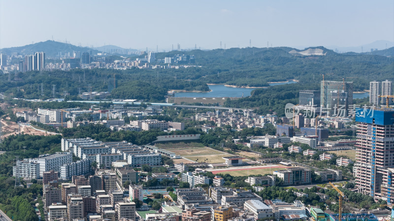 深圳龙华区城市风光航拍图