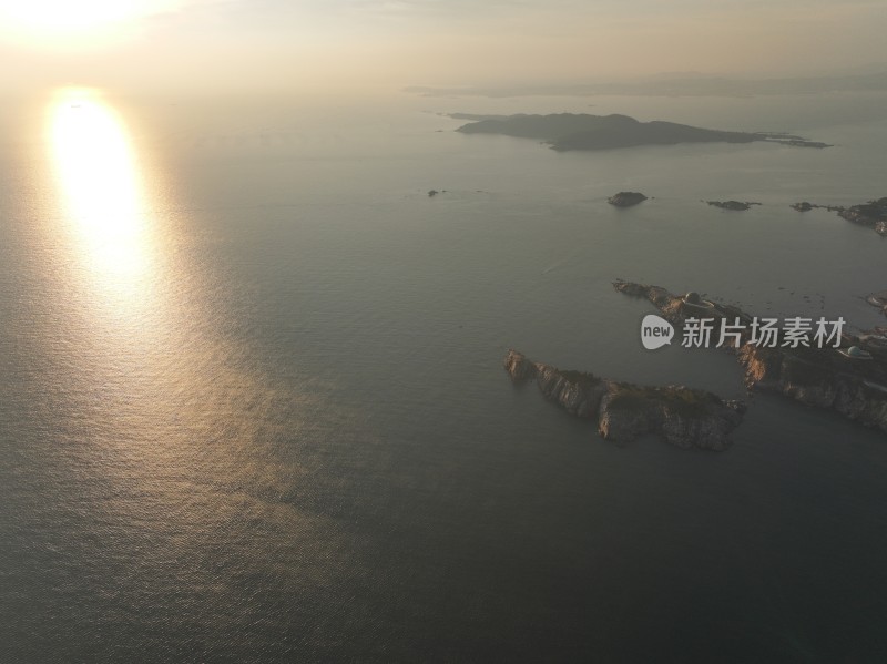 威海市猫头山环海路刘公岛山海城市风景