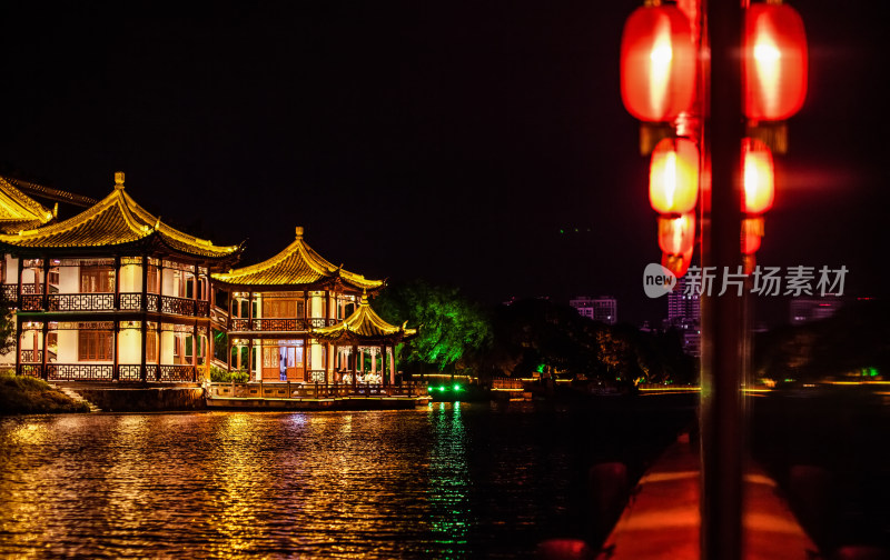 江苏泰州凤城河景区夜景