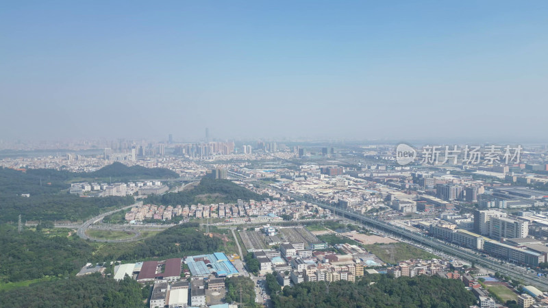 航拍广东江门大景江门城市建设