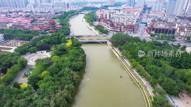 河北沧州城市风光地标建筑航拍