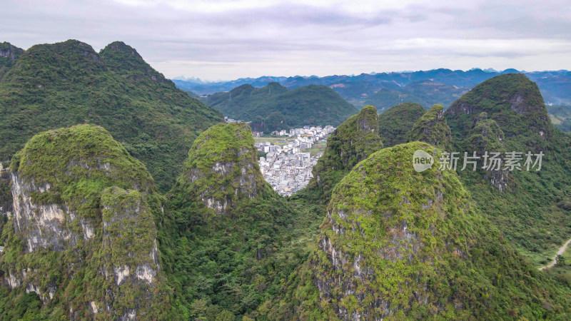 广西桂林阳朔山水风光航拍图