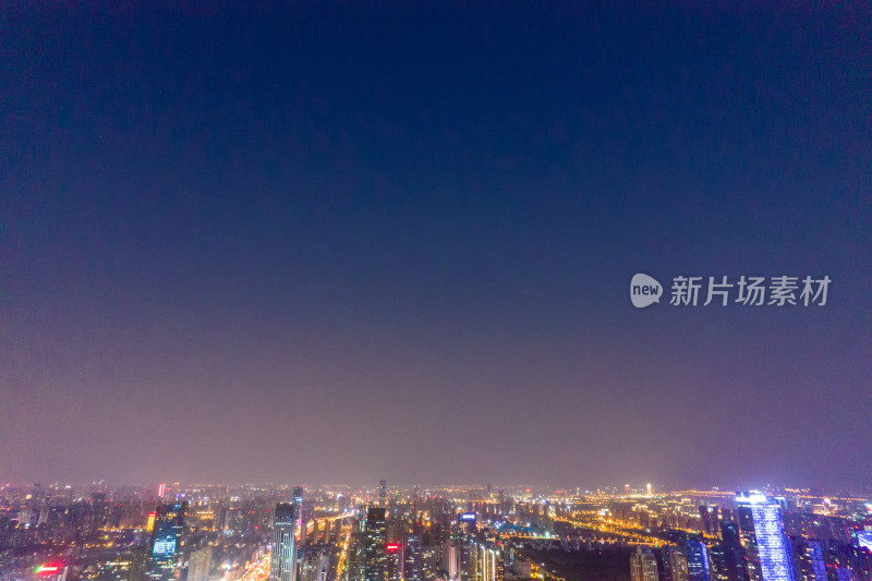 安徽合肥天鹅湖夜景航拍图