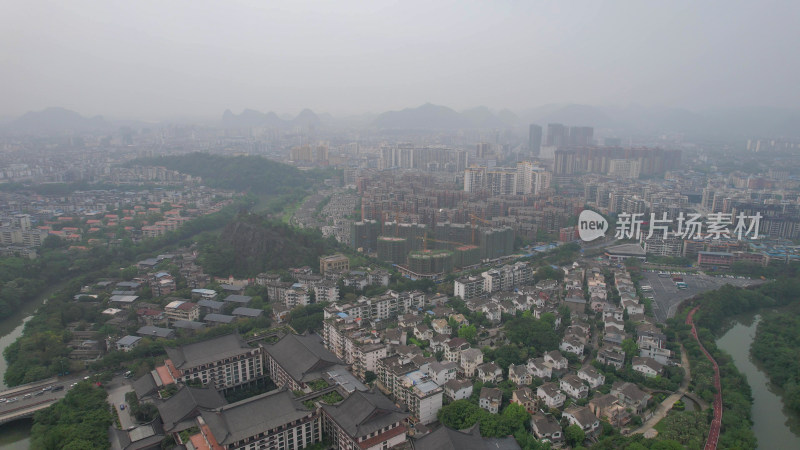 广西桂林城市建设 航拍