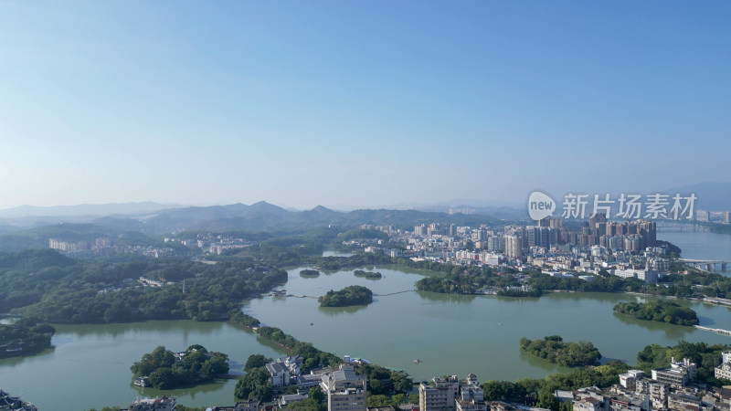 航拍广东惠州cbd惠州建设